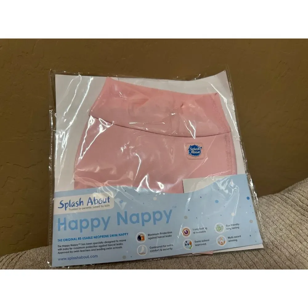 Splash About Happy Nappy Reusable Swim Diaper Almond Blossom Pink 3-6 Months